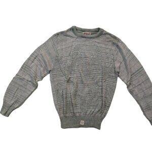 Vintage 1980s SIGN OF THE TIMES Olive Green Knit Crewneck Sweater